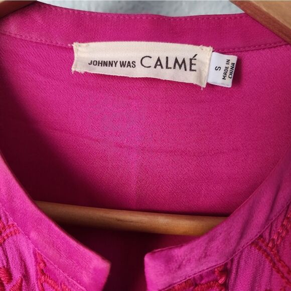 Calme Johnny Was blouse peaseant embroidery boxi bohemian - Picture 5 of 8